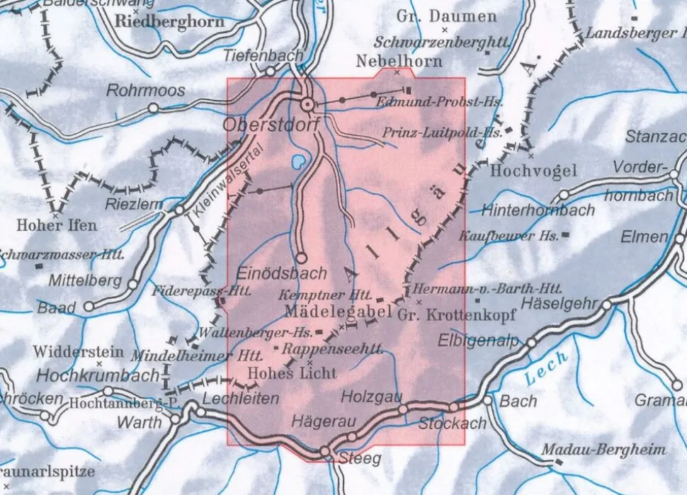 Alpenvereinskarte Wandelkaart 2/1 Allgäuer & Lechtaler Alpen West