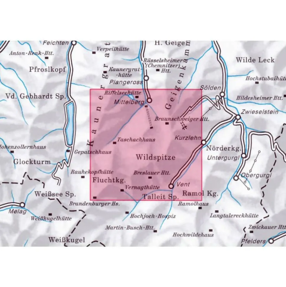 Alpenvereinskarte Wandel-skikaart 30/6 Ötztaler Alpen