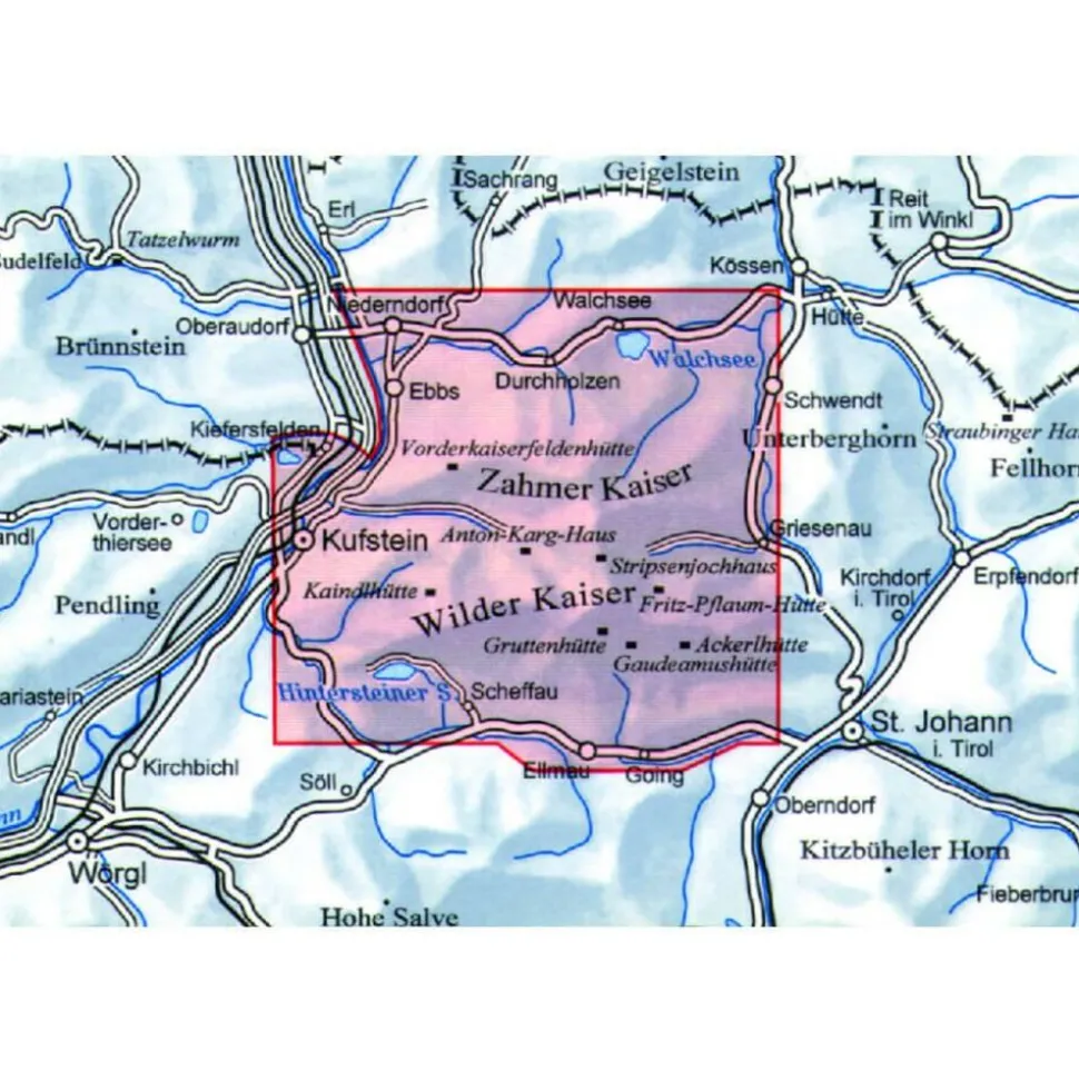 Alpenvereinskarte Wandel-skikaart 8 Kaisergebirge