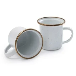 Barebones Enamel 2 Espresso cup set egg shell