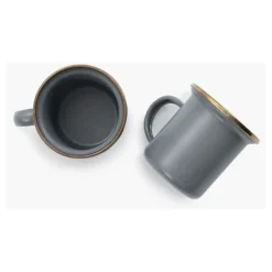 Barebones Enamel Espresso cup stone gray