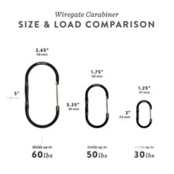 Barebones Wiregate carabiner small 3pc black