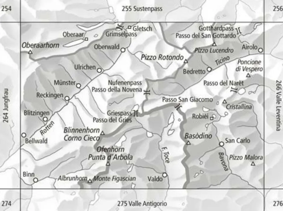 Bundesamt - Swisstopo Skitoerkaart 265S Nufenenpass