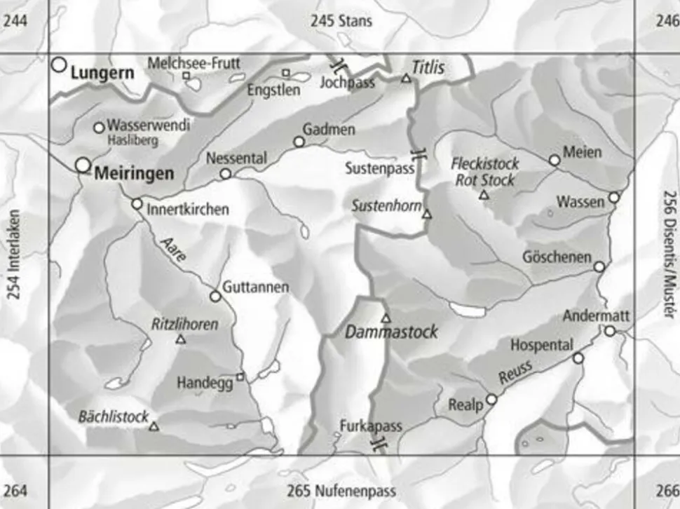 Bundesamt - Swisstopo Skitoerkaart 255S Sustenpass