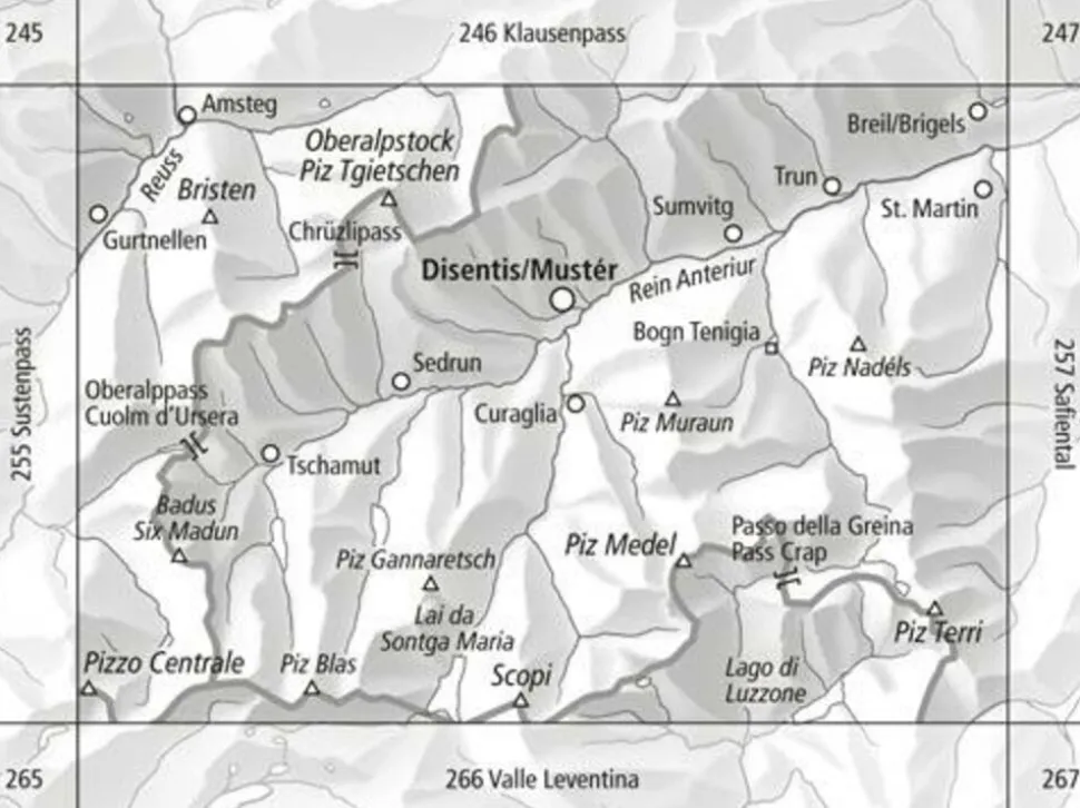 Bundesamt - Swisstopo Skitoerkaart 256S Disentis - Mustér
