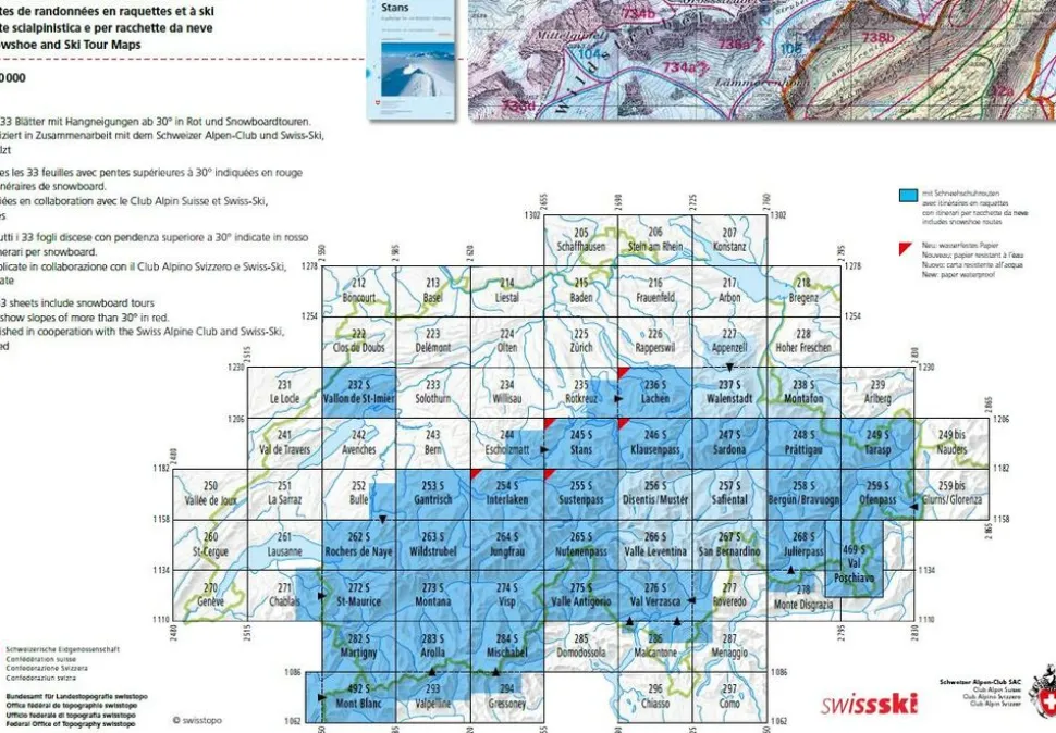 Bundesamt - Swisstopo Skitoerkaart 246S Klausenpass