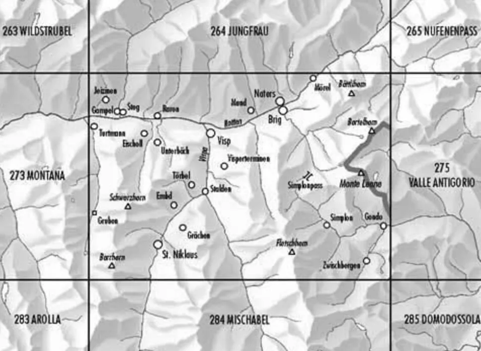 Bundesamt - Swisstopo Skitoerkaart 274S Visp