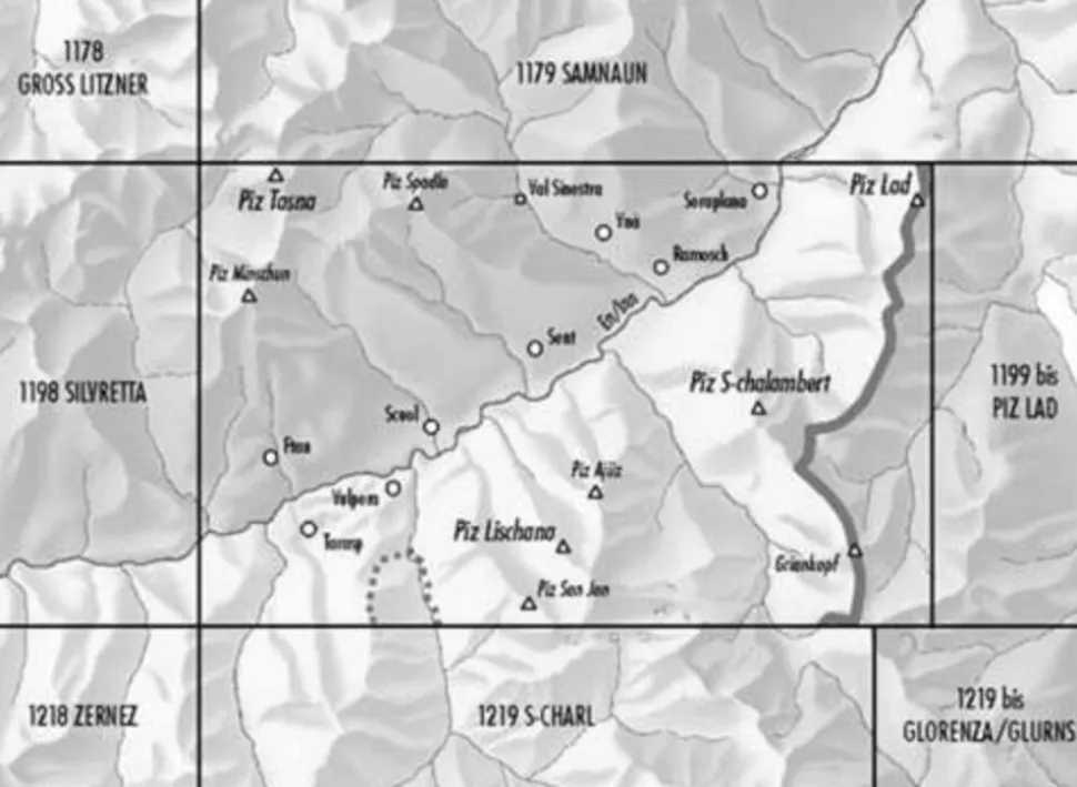 Bundesamt - Swisstopo Topografische kaart 1199 Scuol