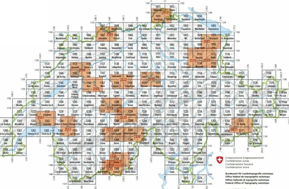 Bundesamt - Swisstopo Topografische kaart 1219BIS Glorenza Glurns