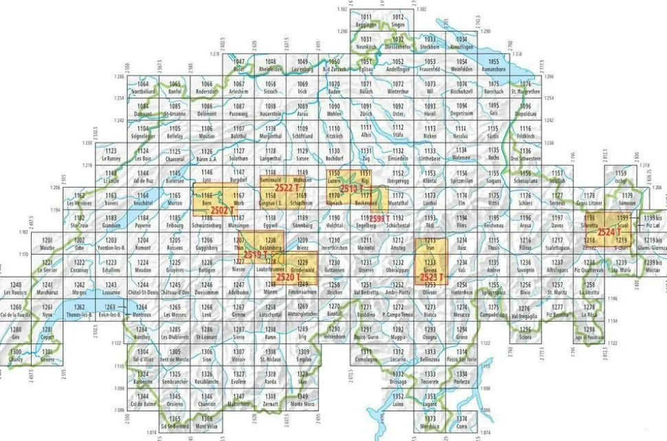 Bundesamt - Swisstopo Topografische kaart 1249 Finsteraarhorn