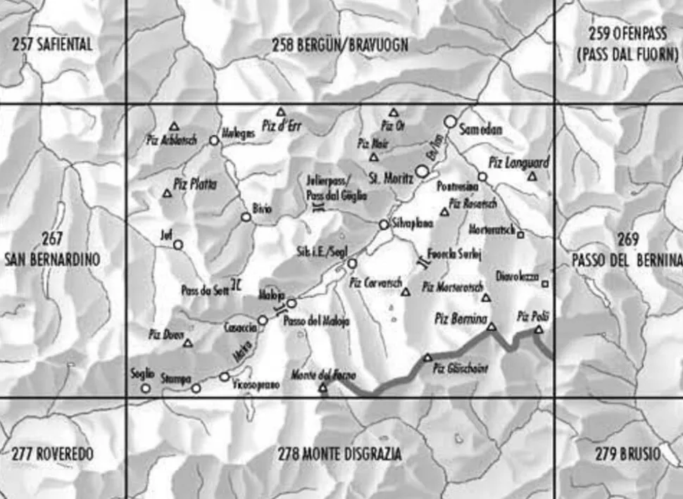 Bundesamt - Swisstopo Topografische kaart 268 Julierpass