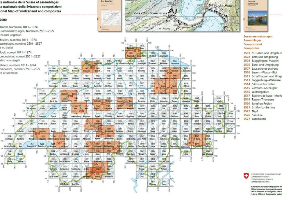 Bundesamt - Swisstopo Topografische kaart 1284 Monthey