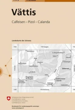 Bundesamt - Swisstopo Topografische kaart 1175 Vättis