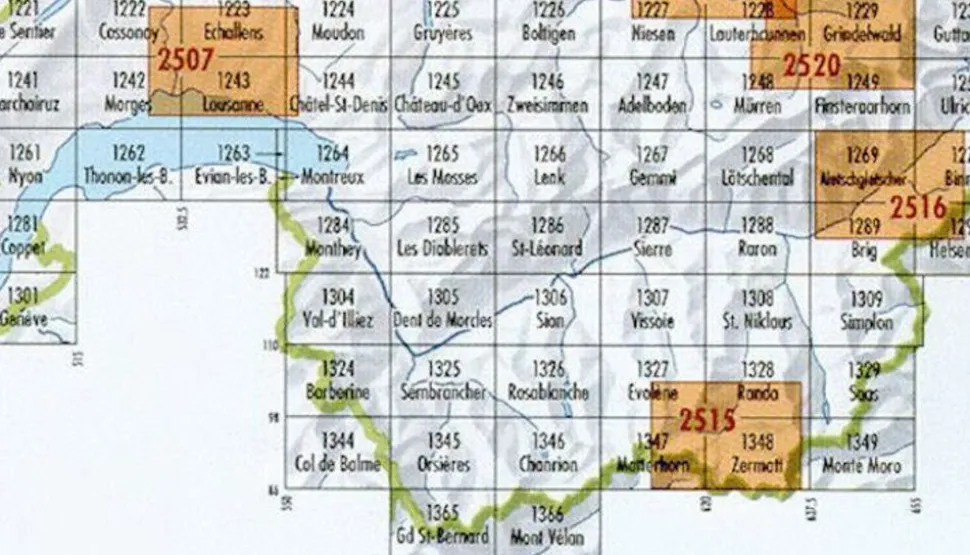Bundesamt - Swisstopo Topografische kaart 1288 Raron