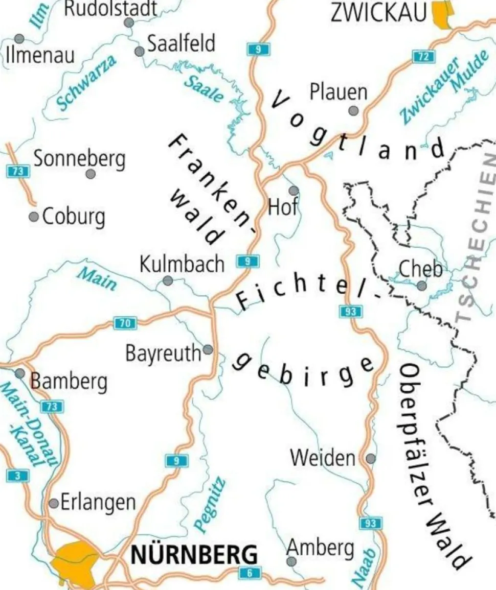BVA ADFC Fietskaart 18 Oberfranken - Vogtland