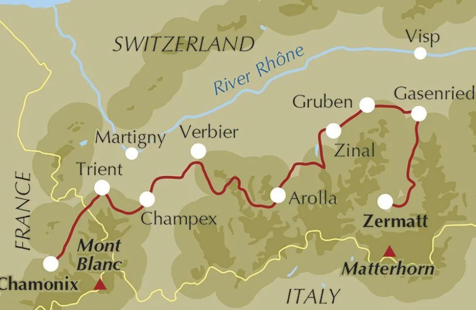Cicerone Wandelgids Trekking Chamonix to Zermatt
