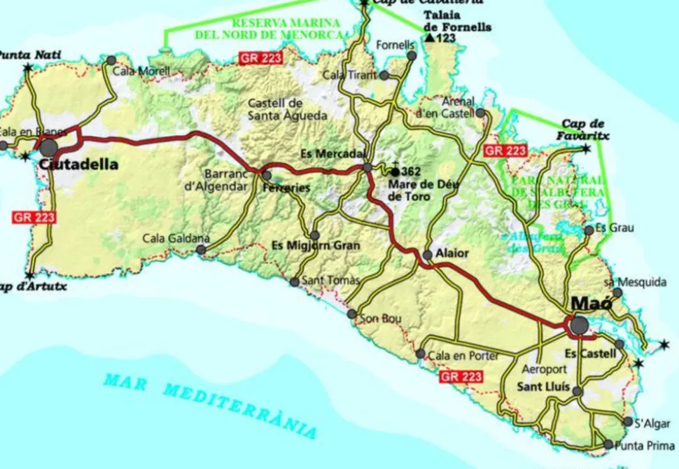 Editorial Alpina Wandelkaart Menorca GR223 gids & kaart