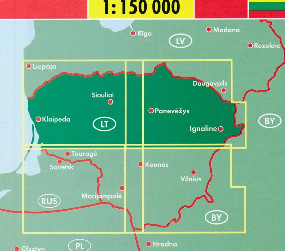 Freytag & Berndt Wegenkaarten Litouwen Noord en Zuid
