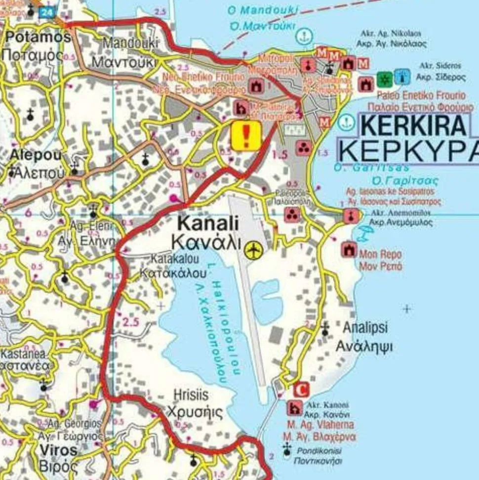 Freytag en Berndt Wegenkaart Corfu Korfoe 1:50.000