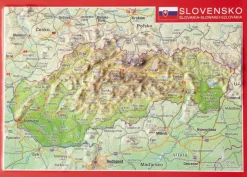 Georelief Maps Reliëf ansichtkaart Slowakije
