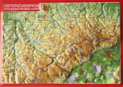 Georelief Maps Reliëf ansichtkaart Osterzgebirge