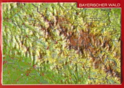 Georelief Maps Reliëf ansichtkaart Bayerische Wald