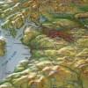 Georelief Maps Reliëfkaart Groot-Brittanië in Aluminium lijst