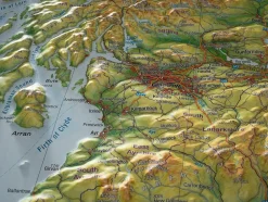 Georelief Maps Reliëfkaart Groot-Brittanië in Aluminium lijst
