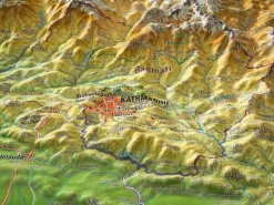 Georelief Maps Reliëfkaart Nepal groot met aluminium frame