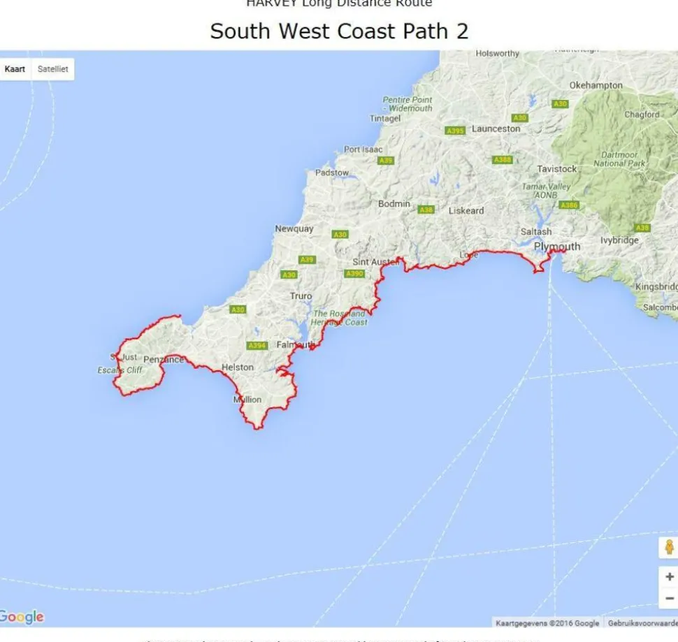 Harvey Maps South West Coast Path 2 St.Ives