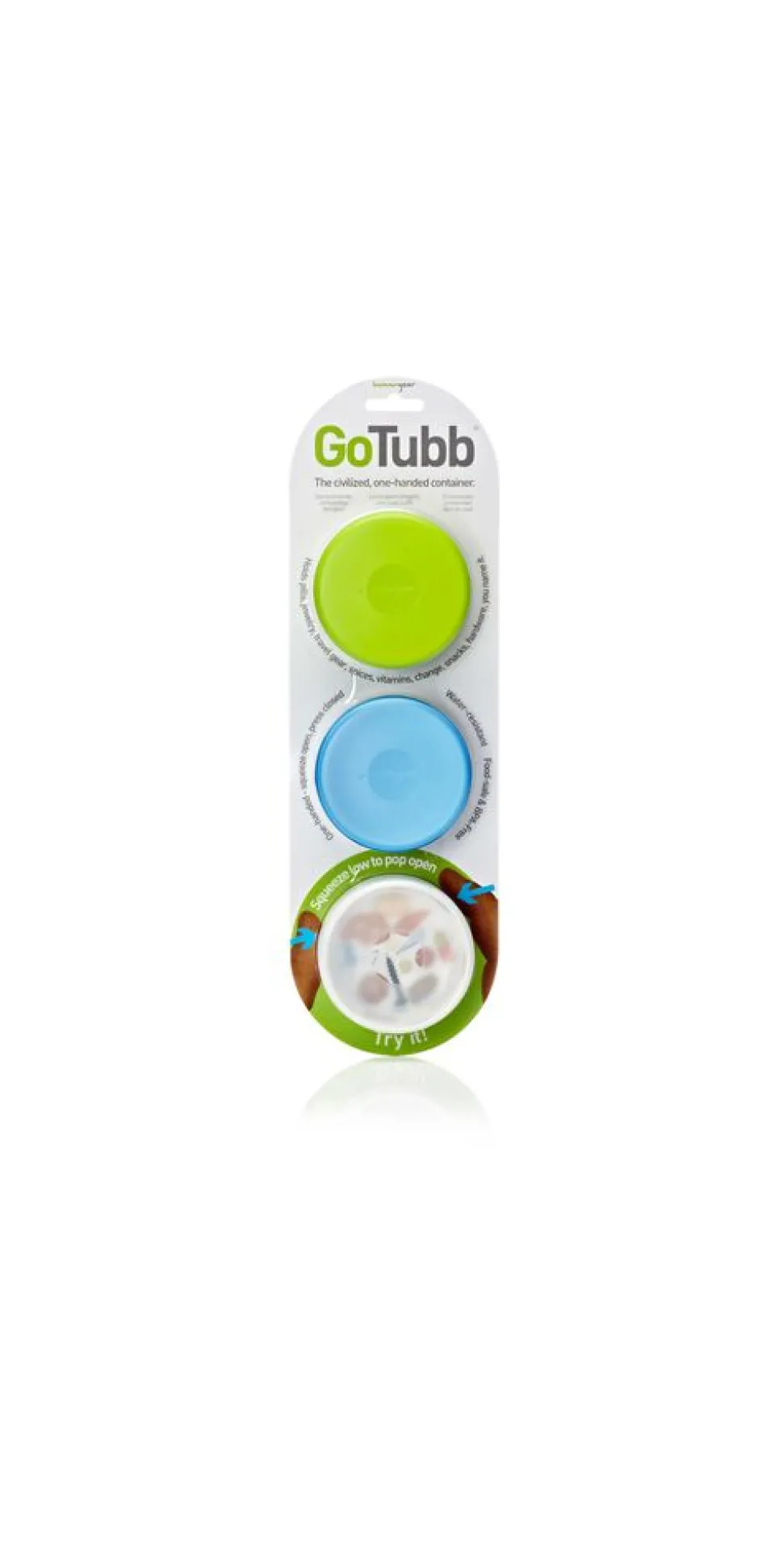 Humangear Go Tubb 3 pack Medium clear/green/blue
