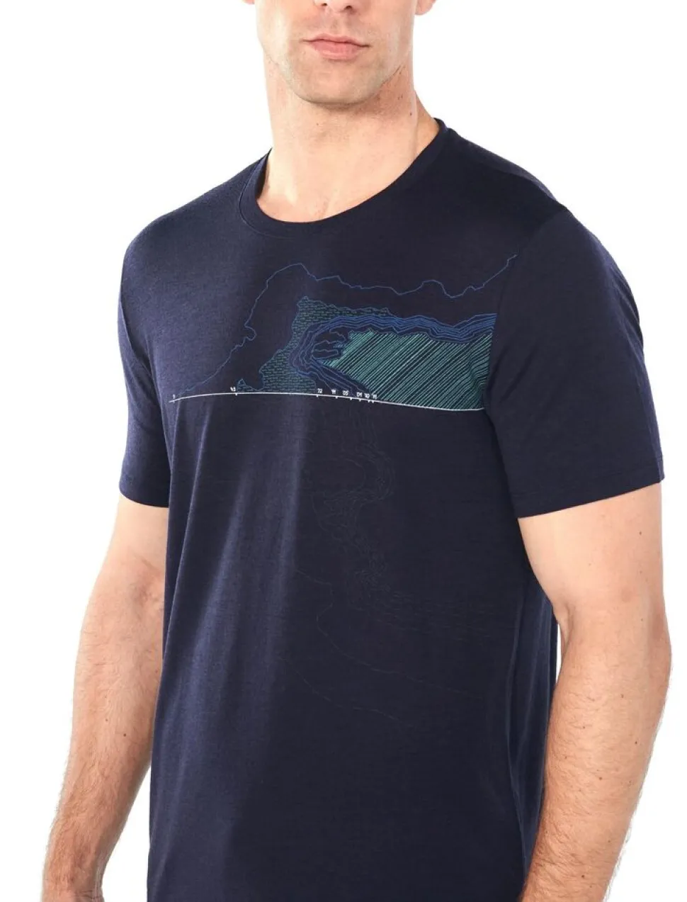 Icebreaker Mens tech lite ss crewe glacial lines