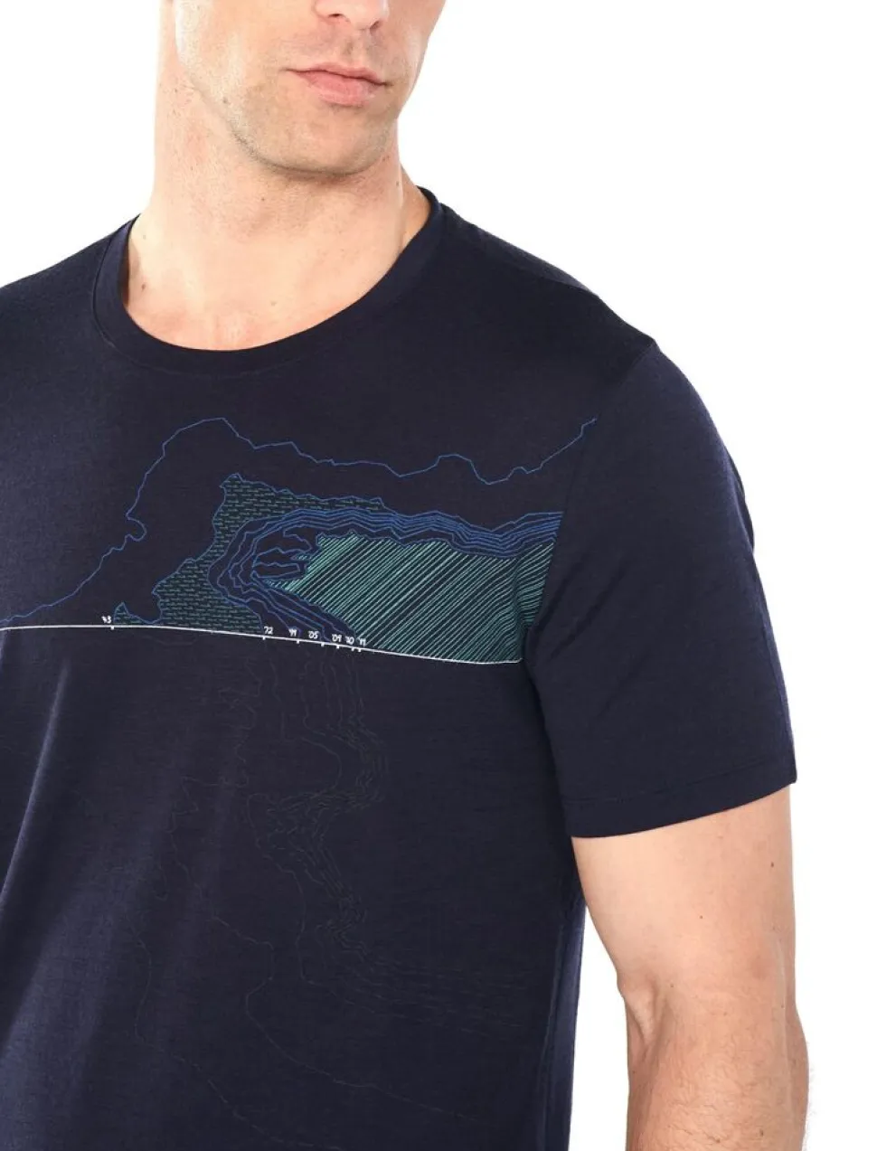 Icebreaker Mens tech lite ss crewe glacial lines