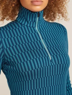 Icebreaker W Merino 260 Tech Vertex LS Half Zip Snow Grid AO