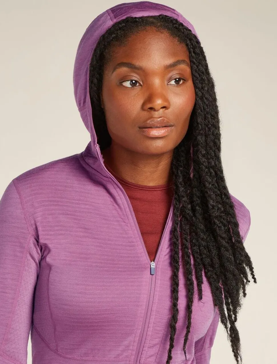 Icebreaker W Merino Realfleece Descender LS Zip Hoodie