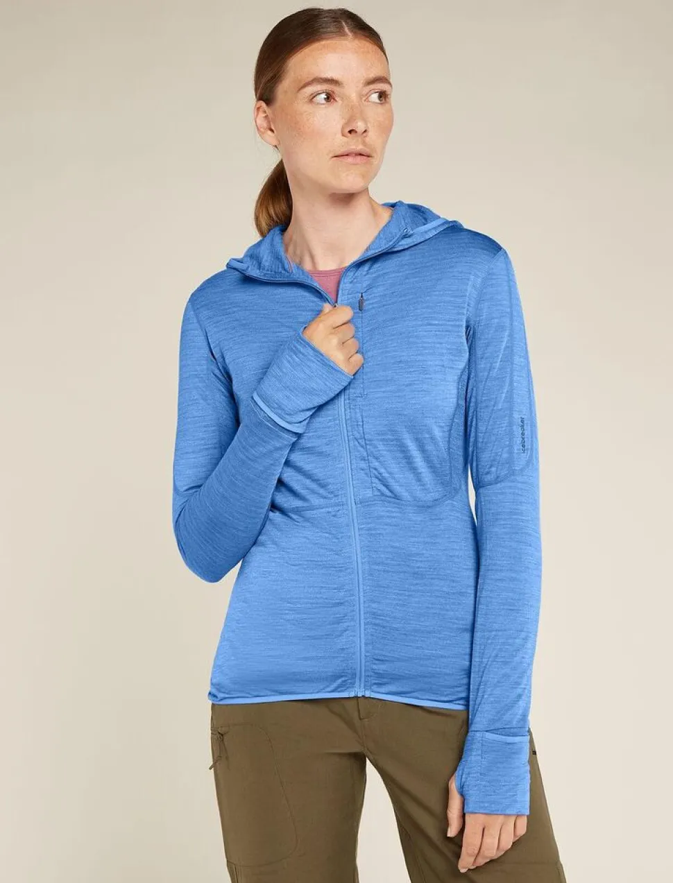 Icebreaker W Merino Realfleece Descender LS Zip Hoodie