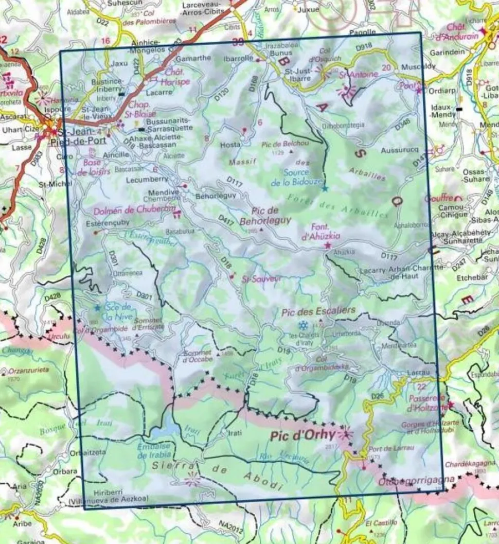 IGN 1346ET Forêt d'Iraty