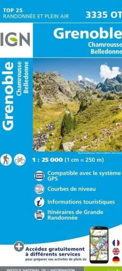 IGN Grenoble-Chamrousse-Belledonne 3335 OT 1:25.000