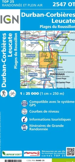 IGN 2547OT Durban-Corbières