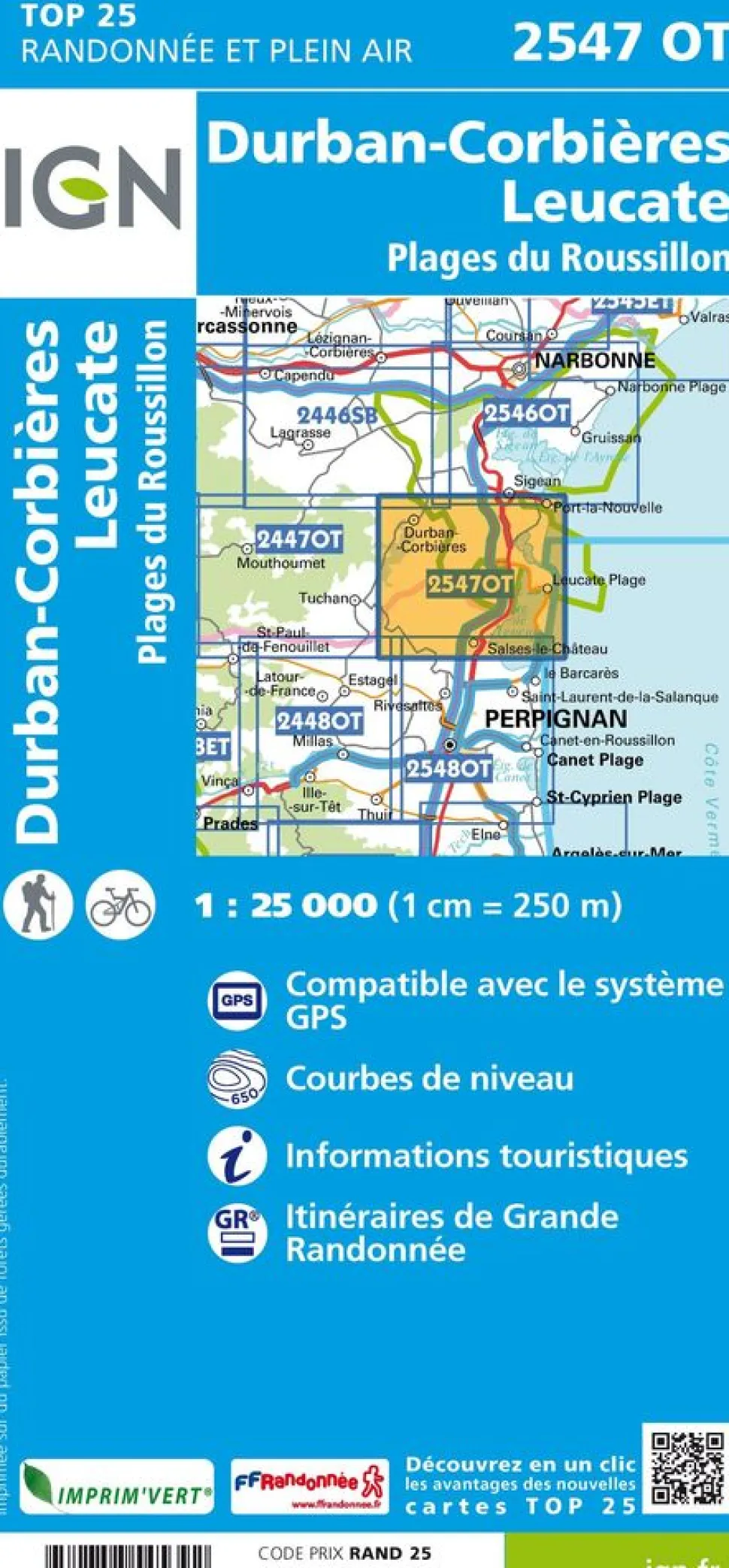 IGN 2547OT Durban-Corbières