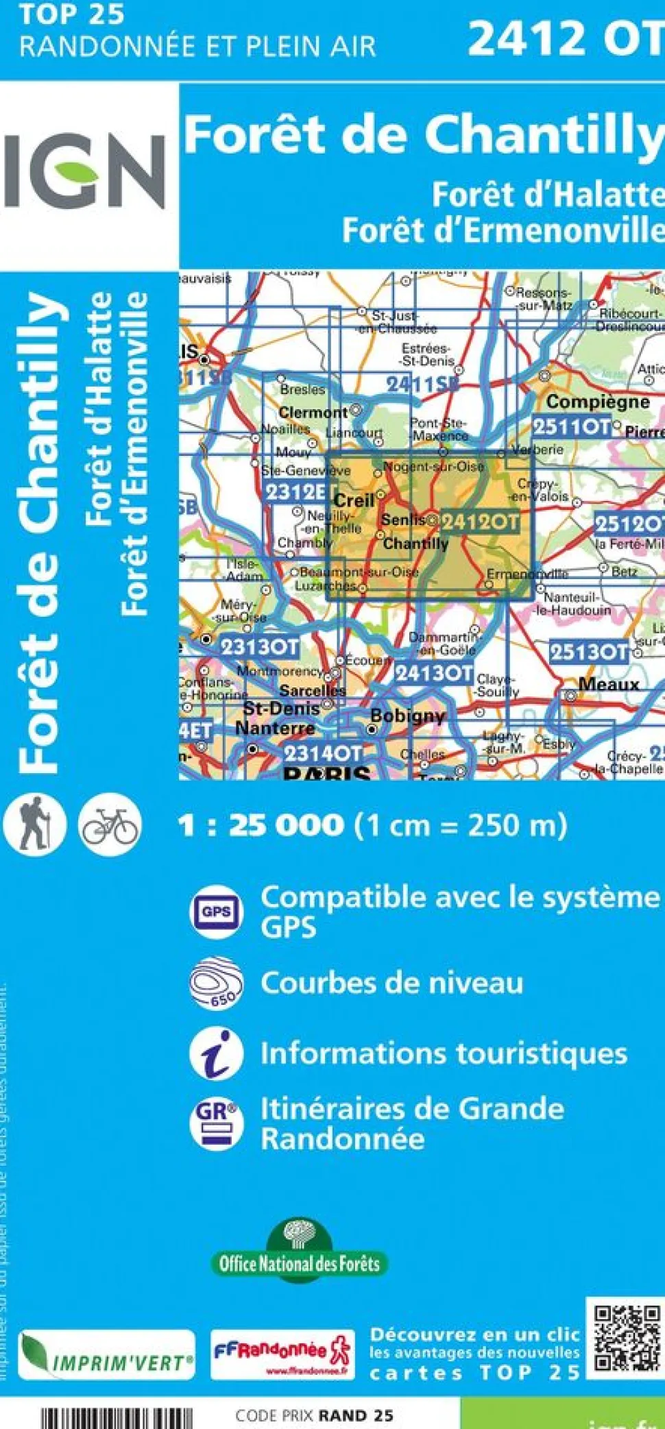 IGN 2412OT Forêt de Chantilly d'Halatte