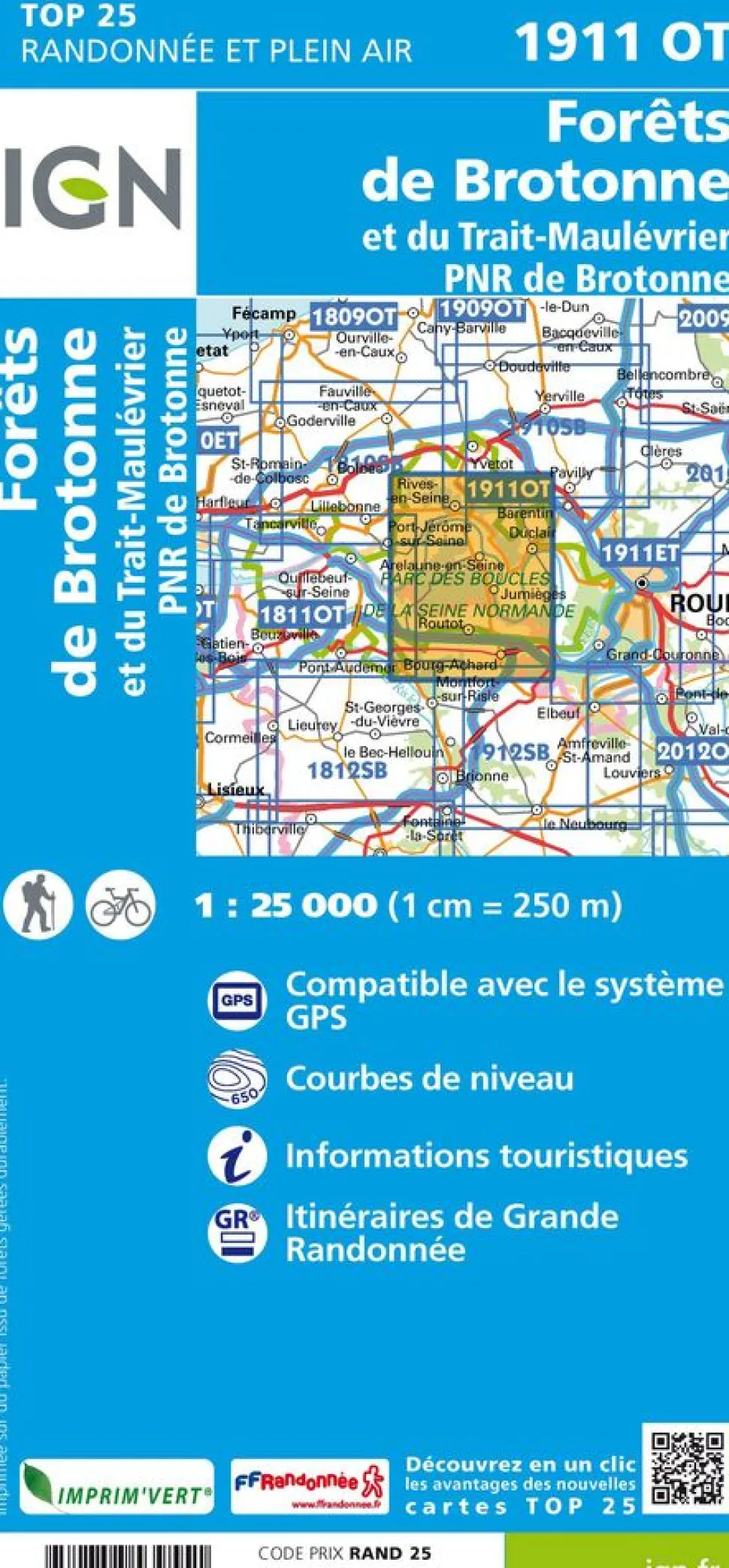 IGN 1911OT Forêts de Brotonne et du Trait-Maulėvrier
