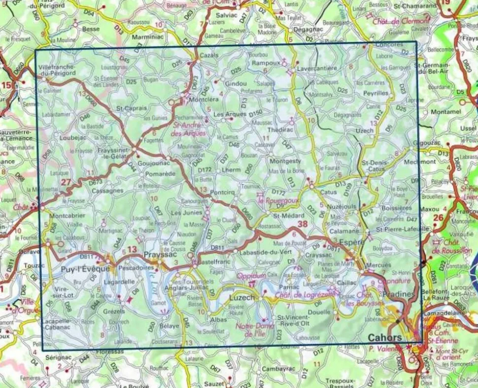 IGN Topografische kaart 2038SB Puy-l'Eveque