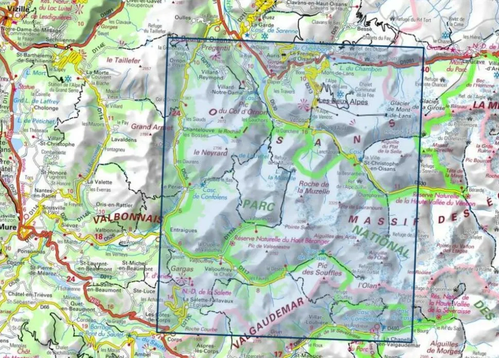 IGN Wandelkaart 3336et Les Deux Alpes - Olan