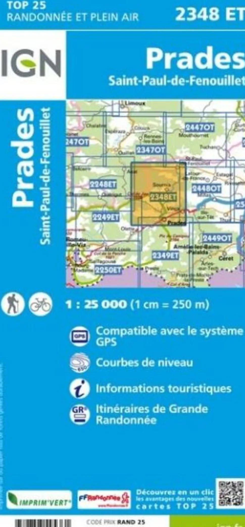 IGN Wandelkaart 2348et Prades