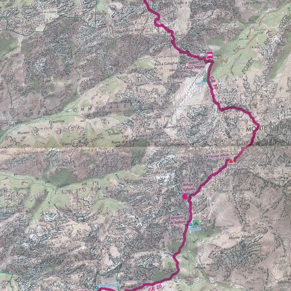 IGN Wandelkaart GR20 Corsica Traversée de la Corse