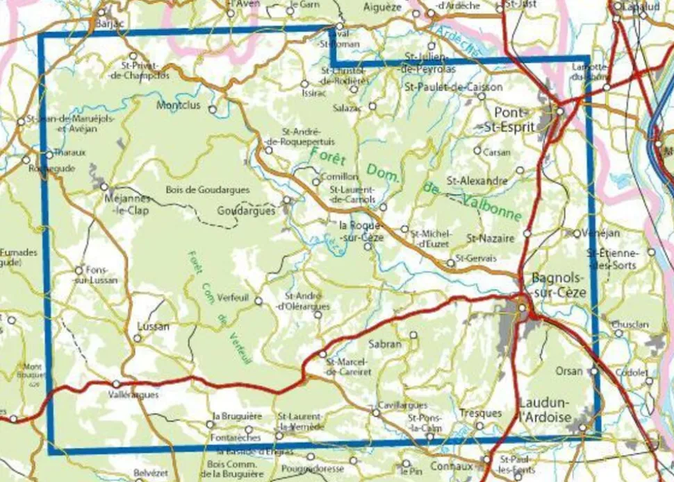 IGN Wandelkaart 2940ot Bagnols-sur-Cèze