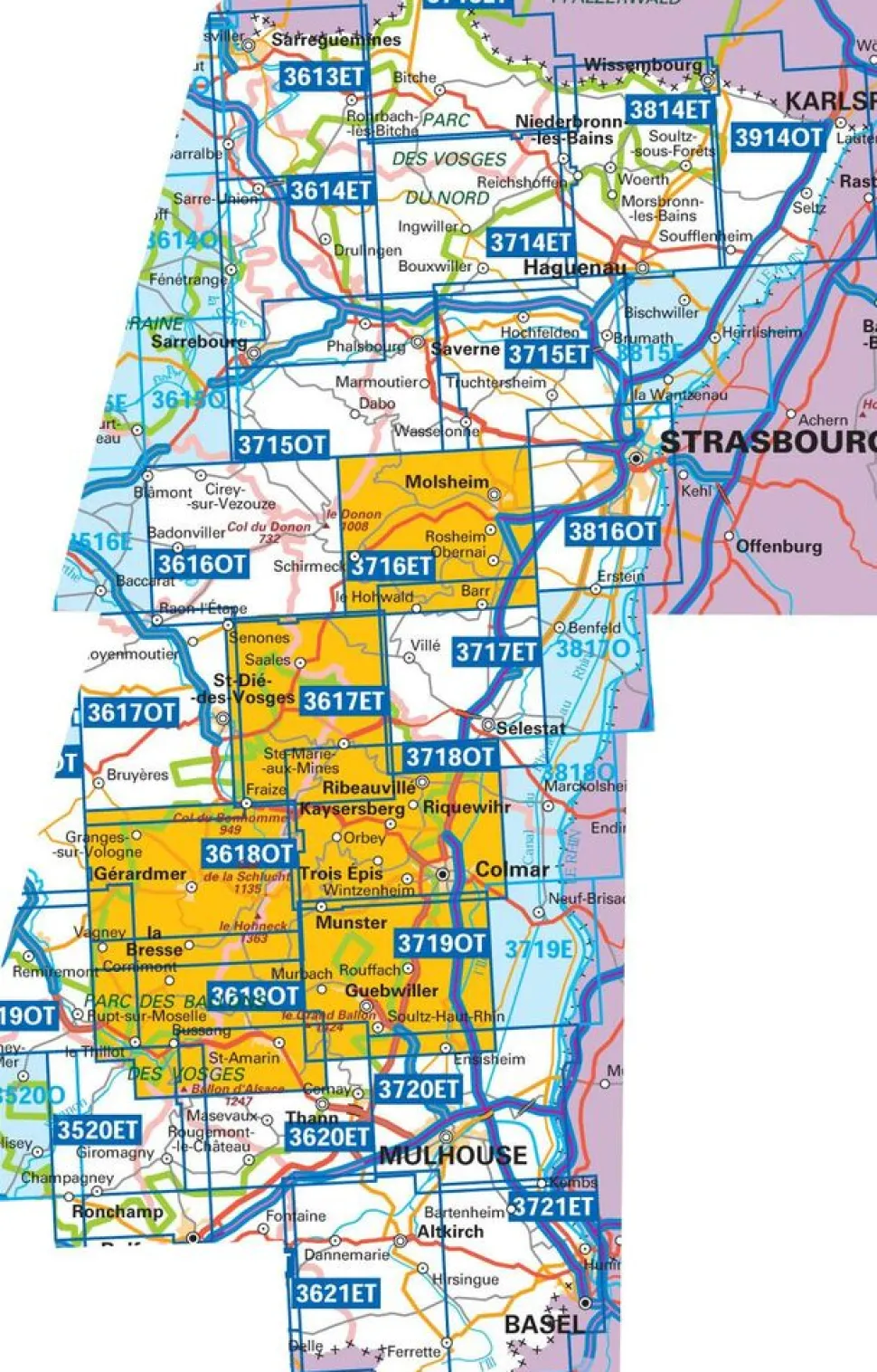 IGN Wandelkaart 3619ot Bussang La Bresse
