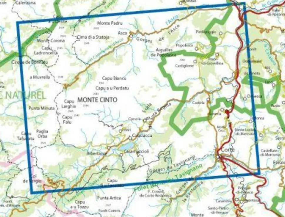 IGN Wandelkaart 4250ot Corte - Monte Cinto