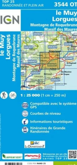 IGN Wandelkaart 3544ot Le Muy - Lorgues